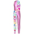 thumbnail image 1 of Alvivi Kids Girls One Piece Dance Leotard Sleeveless Print Tank Unitards for Gym Yoga Fitness Pink 6, 1 of 5