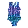 thumbnail image 1 of Alvivi Kids Girls One Piece Printed Swimming Costume Gymnastics Dance Leotard Bodysuit Colorful Fish Scales 6, 1 of 7