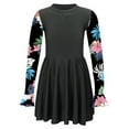 thumbnail image 1 of Alvivi Kids Girls Printed Patchwork Swim Dress Rashguard One Piece Long Sleeve Swimwear Swimsuit Black 12, 1 of 5