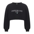 thumbnail image 1 of Alvivi Kids Girls Pullover T-Shirt Long Sleeve Sweatshirt Jazz Latin Hip Hop Dance Crop Top Black 11-12, 1 of 7