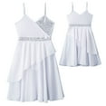 thumbnail image 1 of Alvivi Kids Girls Pure Color V Neck Chiffon Dance Dress 4-14, 1 of 7