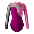 thumbnail image 1 of Alvivi Kids Girls Rhinestone Long Sleeve Ballet Dance Leotard Gymnastics Biketard Ice Skating Bodysuit Hot Pink 14, 1 of 5