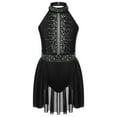 thumbnail image 1 of Alvivi Kids Girls Rhinestone Lyrical Dance Dress Figure Ice Skating Leotard Modern Contemporary Costume Black 6, 1 of 7