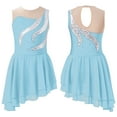 thumbnail image 1 of Alvivi Kids Girls Rhinestone Sleeveless Figure Ice Skating Dress Lyrical Dance Gymnastics Leotard Light Blue 6, 1 of 4