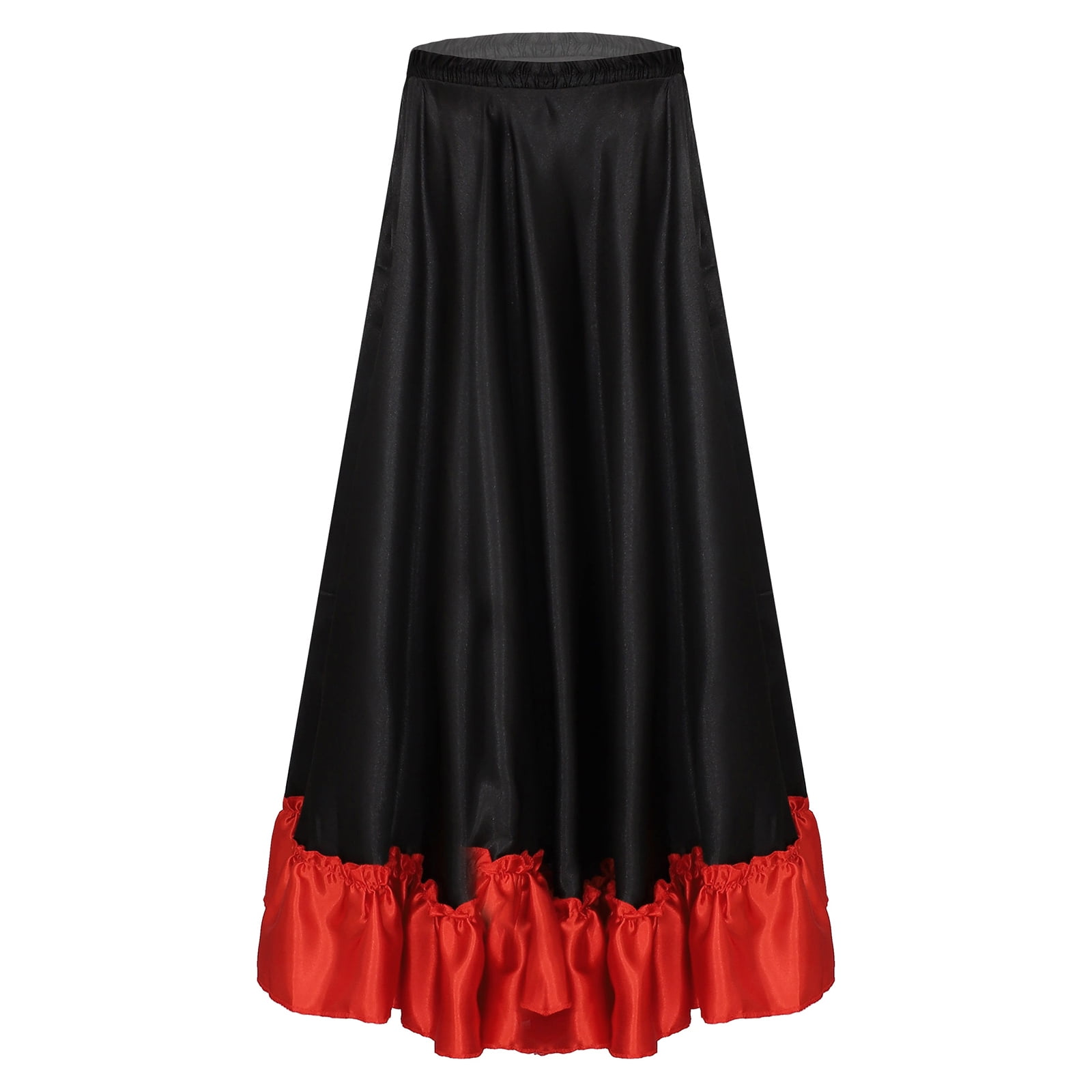 Girls Flamenco Dancer Dress - Satin Sleeveless Spanish Folklorico Performance Costume For Kids