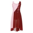 thumbnail image 1 of Alvivi Kids Girls Sequin Sparkly Contemporary Lyrical Ballet Dance Irregular Dress Leotard Burgundy 6, 1 of 7