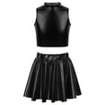 thumbnail image 1 of Alvivi Kids Girls Sequins Metallic Tank Crop Top with Mini Skirt Hip Hop Jazz Latin Modern Dancewear Black 14, 1 of 7