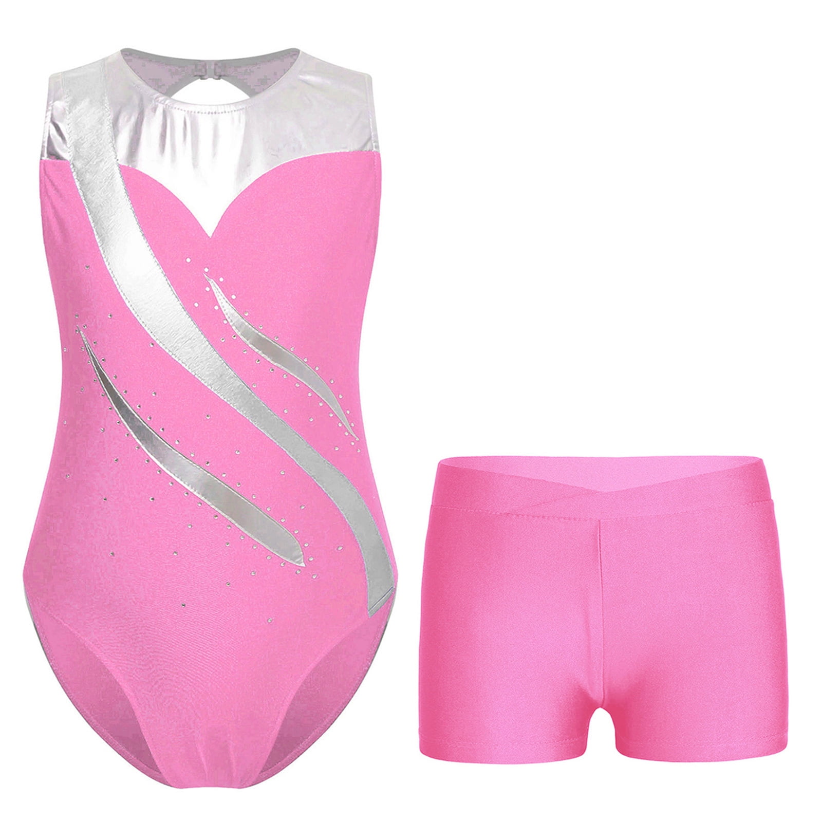 Renvena Girls Sparkly Diamond Gymnastics Leotard Ballet Dance Jumpsuit