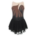 thumbnail image 1 of Alvivi Kids Girls Shiny Diamond Sleeveless Figure Ice Skating Dress Gymnastics Ballet Dance Leotard Brown 16, 1 of 5