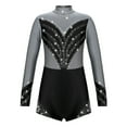 thumbnail image 1 of Alvivi Kids Girls Shiny Rhinestone Long Sleeve Ballet Dance Gymnastic Leotard Unitard Jumpsuit Silver Grey 16, 1 of 7