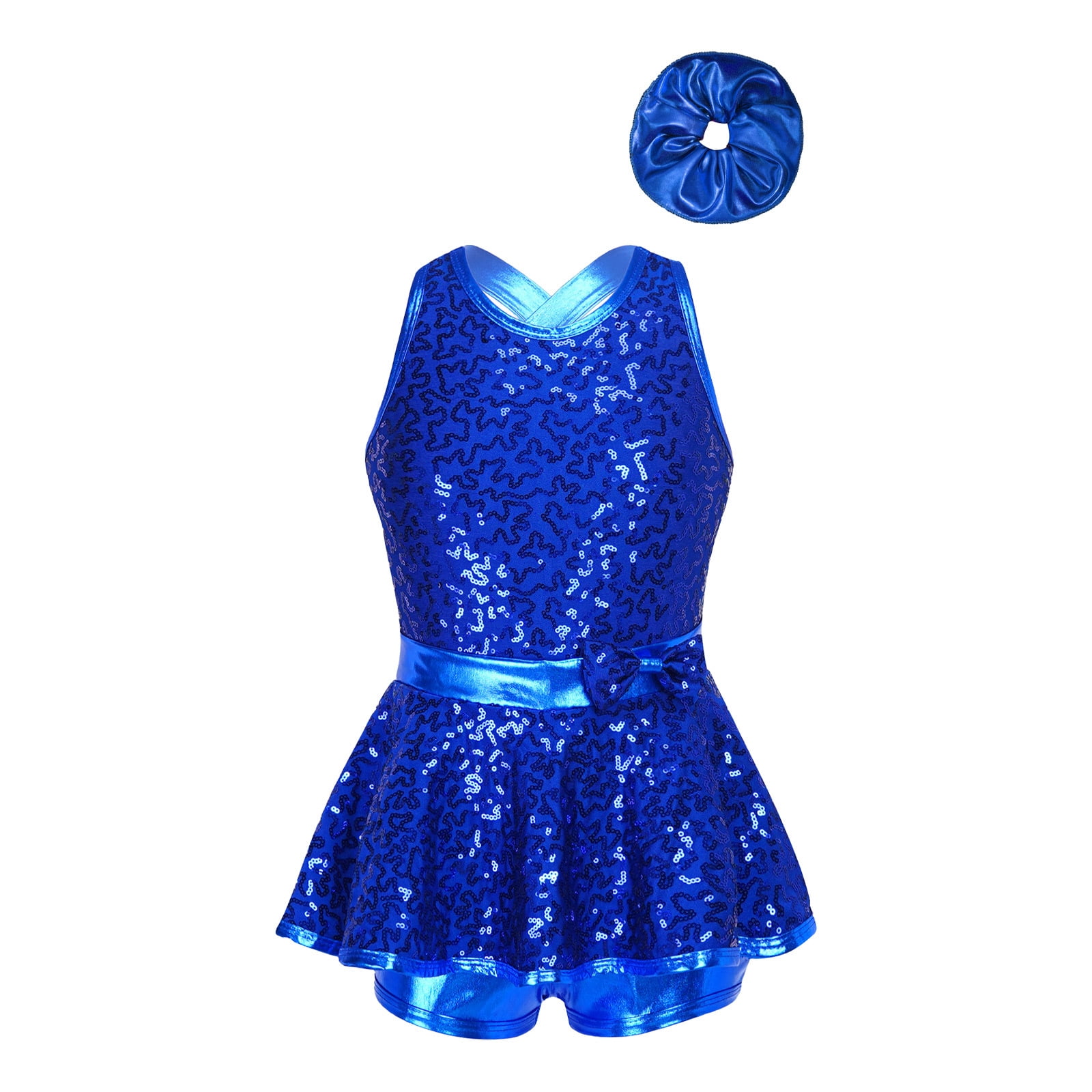 Alvivi Kids Girls Shiny Sequins Unitards HipHop Jazz Latin Dance Dress