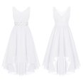 thumbnail image 1 of Alvivi Kids Girls Shiny V Neck Chiffon Party Dress Bridesmaid Wedding Gown, 1 of 6
