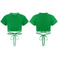 thumbnail image 1 of Alvivi Kids Girls Short Sleeve Crop Top Jazz Hip Hop Dance Costume 4-16, 1 of 7
