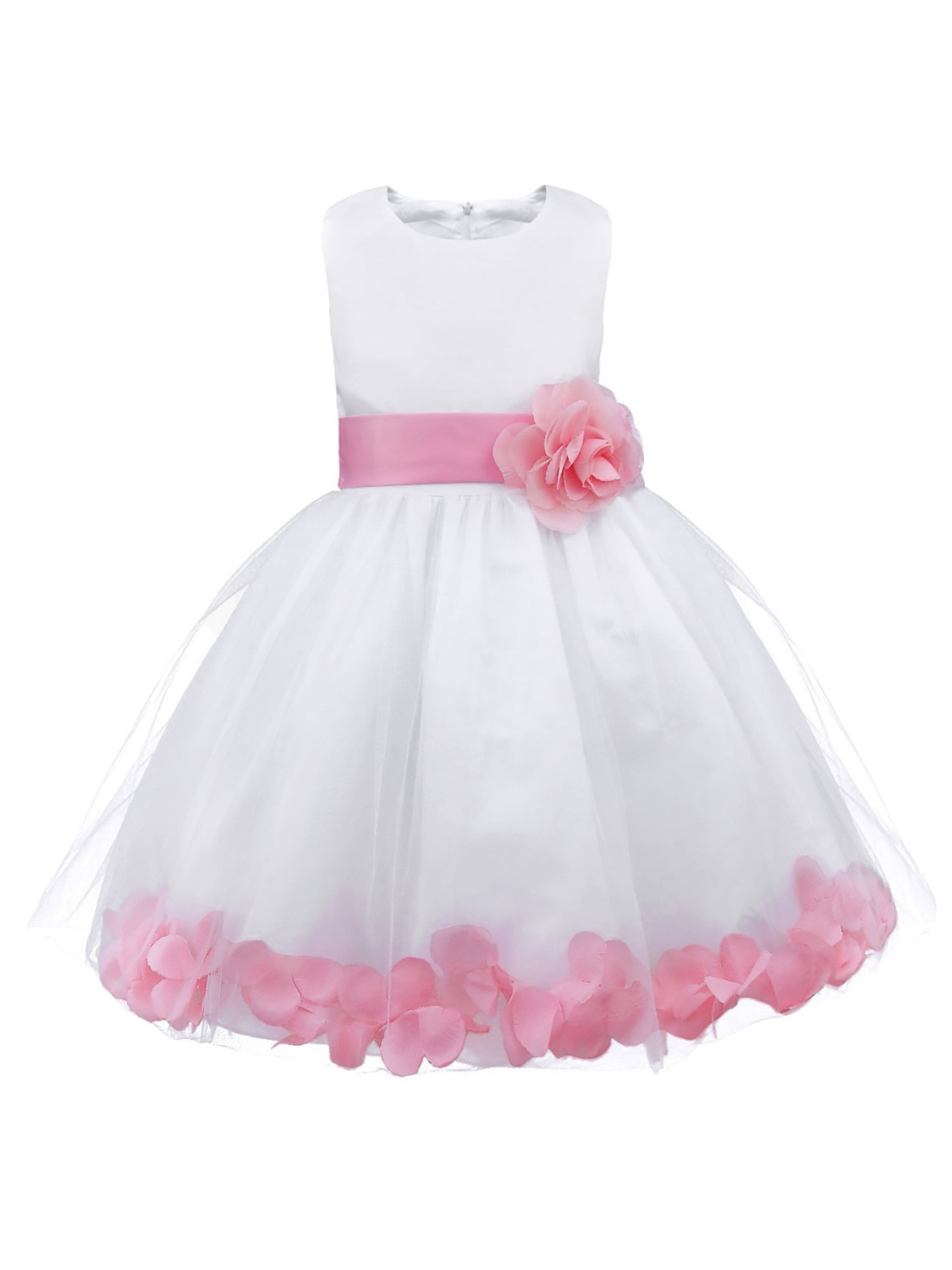 Alvivi Kids Girls Sleeveless Flower Petals Tulle Dress Formal Elegant  Wedding Party Special Dresses Pink 5 - Walmart.com