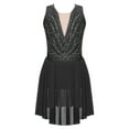 thumbnail image 1 of Alvivi Kids Girls Sleeveless Rhinestone Ballet Dance Dress Figure Skating Competition Costume Black 16, 1 of 5
