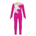 thumbnail image 1 of Alvivi Kids Girls Sparkle Flower Printed Long Sleeve Full Body Gymnastics Leotard Unitard Jumpsuit Hot Pink 8, 1 of 7