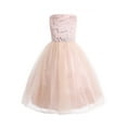 thumbnail image 1 of Alvivi Kids Sequined Lace Mesh Flower Girls Dress Princess Pageant Wedding Bridesmaid Birthday Party Dress Grown Pearl Pink 6, 1 of 7