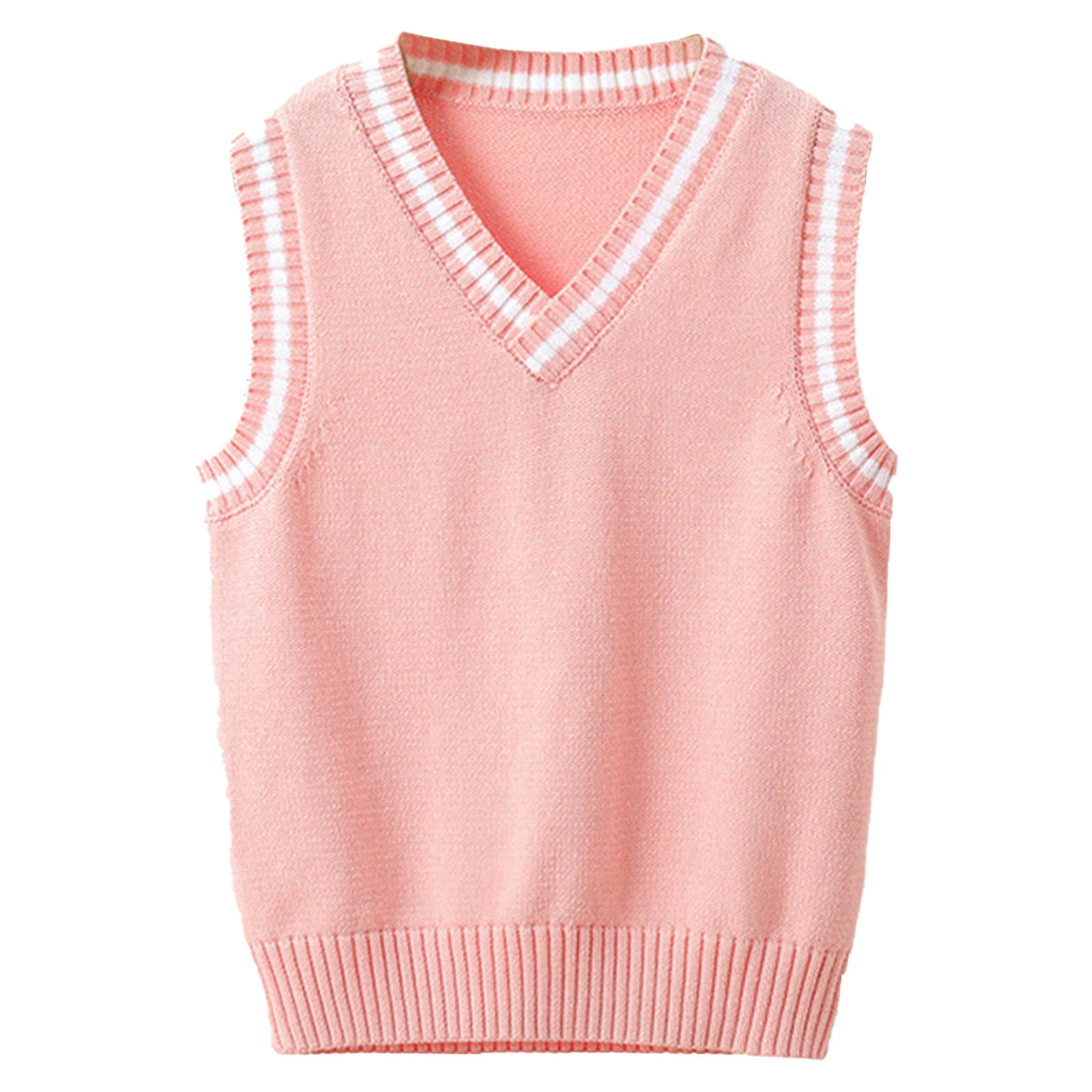 Alvivi Kids V-Neck Knitted Sweater Vest School Uniform Sleeveless