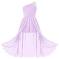 thumbnail image 1 of Alvivi Kids Wedding Flower Girls Dress Sleeveless Floral Lace Rhinestone Maxi Romper Evening Gown Lavender 6, 1 of 6