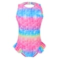 thumbnail image 1 of Alvivi Little Girls One Piece Swimsuits Ruffled Quick Dry Beach Swimwear Mermaid Bathing Suit Pink 11-12, 1 of 7