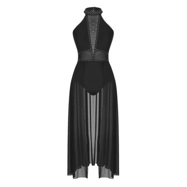 Women’s Lyrical Contemporary Ballet Dress – Gymnastic Leotard With Chiffon Skirt – Unbranded