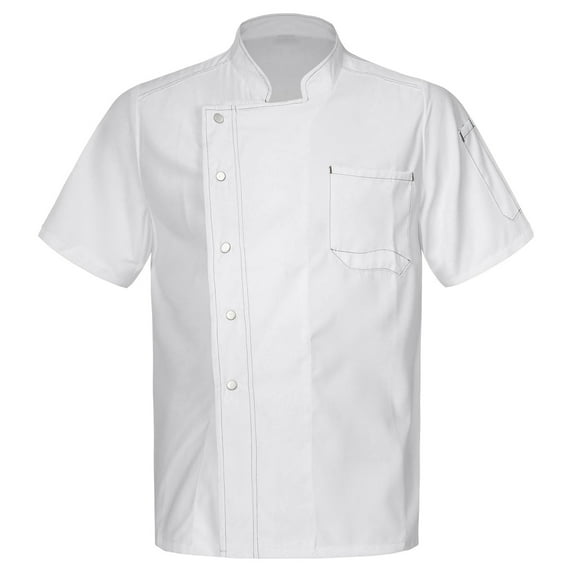 Alvivi Men Women Chef Jacket Kitchen Work Uniform Coats Restaurant Canteen Cooking Uniforms White XL