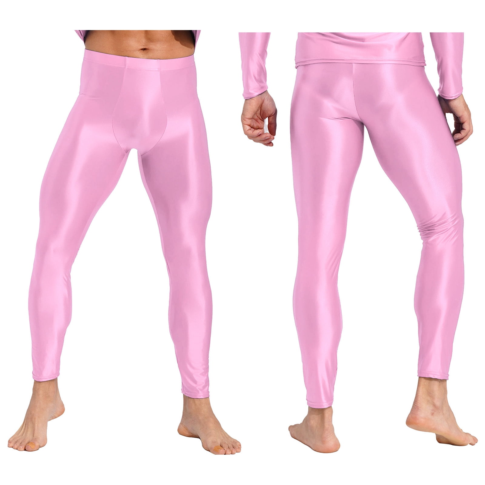 Alvivi Men's Oil Glossy Quick-drying Yoga Compression Sport Tights