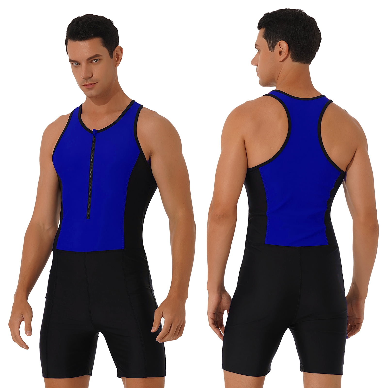 Alvivi Men's One Piece Tank Unitards Sleeveless Workout Athletic Swimsuit Slim Fit Dance