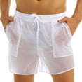 Alvivi Men's Seethrough Drawstring Boxer Shorts Quick Dry Beach Shorts