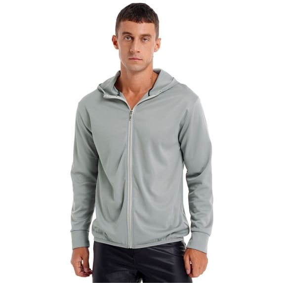 Alvivi Men's UPF 50+ Sun Protection Hoodie Shirt Long Sleeve Jacket Sweatshirt with Hood Grey 3XL