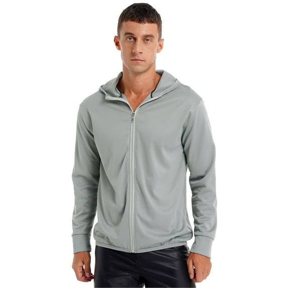 Alvivi Men's UPF 50+ Sun Protection Hoodie Shirt Long Sleeve Jacket Sweatshirt with Hood Grey 4XL