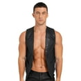 thumbnail image 1 of Alvivi Mens Sequin Vest Shiny Party Sleeveless Waistcoat Button Jacket Tuxedo Suit Vest Black XXL, 1 of 7