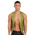 thumbnail image 1 of Alvivi Mens Sequin Vest Shiny Party Sleeveless Waistcoat Button Jacket Tuxedo Suit Vest Gold M, 1 of 7