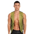 thumbnail image 1 of Alvivi Mens Sequin Vest Shiny Party Sleeveless Waistcoat Button Jacket Tuxedo Suit Vest Gold XL, 1 of 7