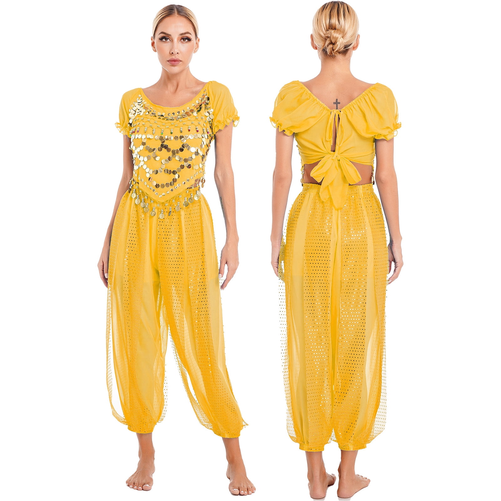 Alvivi Women Belly Dance Costume Tribal Baggy Arabic Halloween Outfit — free download