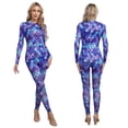 thumbnail image 1 of Alvivi Women Mermaid Costume Yoga Jumpsuit 3D Digital Print Long Sleeve Zip-Up Bodysuit Romper Type C XL, 1 of 7