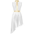 thumbnail image 1 of Alvivi Women Metallic Shiny Praise Dance Dresses Liturgical Dance Overlays Tunics Irregular Lyrical Worship Costumes White L, 1 of 5