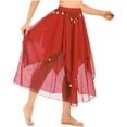 thumbnail image 1 of Alvivi Women's Belly Dance Swing Layered Long Skirts Indian Dance Party Festival Costume Red One Size, 1 of 7