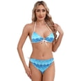 thumbnail image 1 of Alvivi Women's Fish Scale Printed Two Piece Bikini Sets Lace Up Padded Brazilian Bathing Suits Type D 3XL, 1 of 7