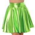 thumbnail image 1 of Alvivi Women's Glossy Metallic Flared Pleated A-Line Mini Skater Skirt Dance Wear Holographic Skirts Green XL, 1 of 5