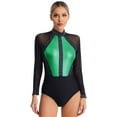 thumbnail image 1 of Alvivi Women's Long Sleeve Gymnastics Leotard Acrobatics Performer Costume Ballet Dance Bodysuit Green M, 1 of 7