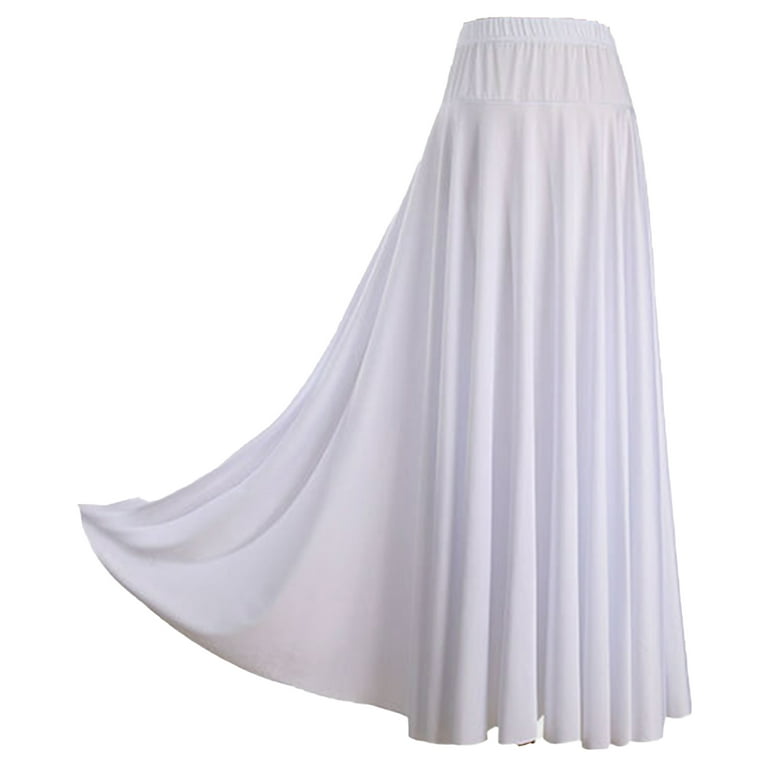 Alvivi Women's Lyrical Modern Dance Pleated Long Maxi Skirt