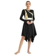 thumbnail image 1 of Alvivi Women‘s Lyrical Praise Dance Dress Color Block Long Sleeve Contemporary Worship Dancewear Black L, 1 of 7