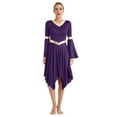 thumbnail image 1 of Alvivi Women's Praise Worship Dance Dress Lyrical Dance Costume Liturgical Dancewear Purple XL, 1 of 7