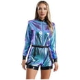 thumbnail image 1 of Alvivi Women's Shiny Astronaut Costume Bodysuit Fancy Dress Shorts Jumpsuit Blue 3XL, 1 of 7