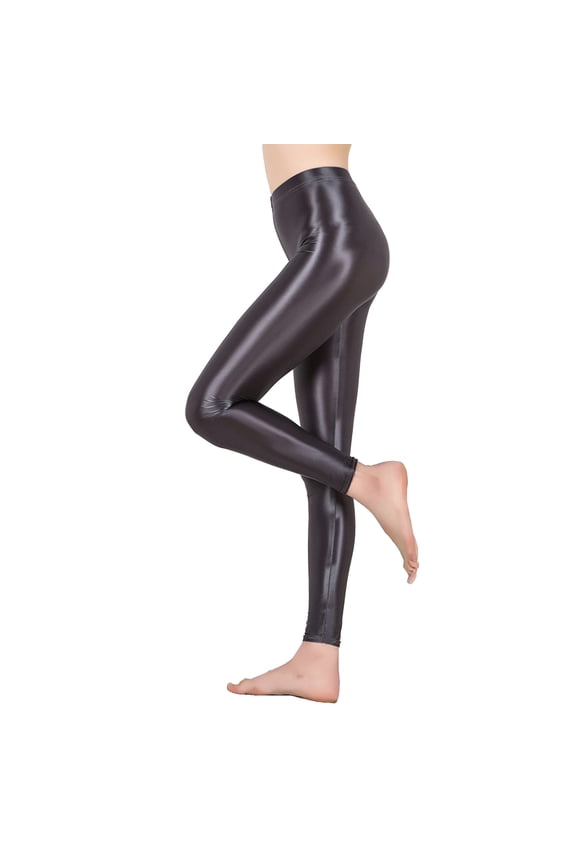 Women's Shiny Metallic Workout Leggings High Waist Compression Yoga Pants