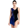thumbnail image 1 of Alvivi Women's Sleeveless Figure Ice Skating Dance Dress Rhinestones Skating Compeition Leotard Costume Blue M, 1 of 7