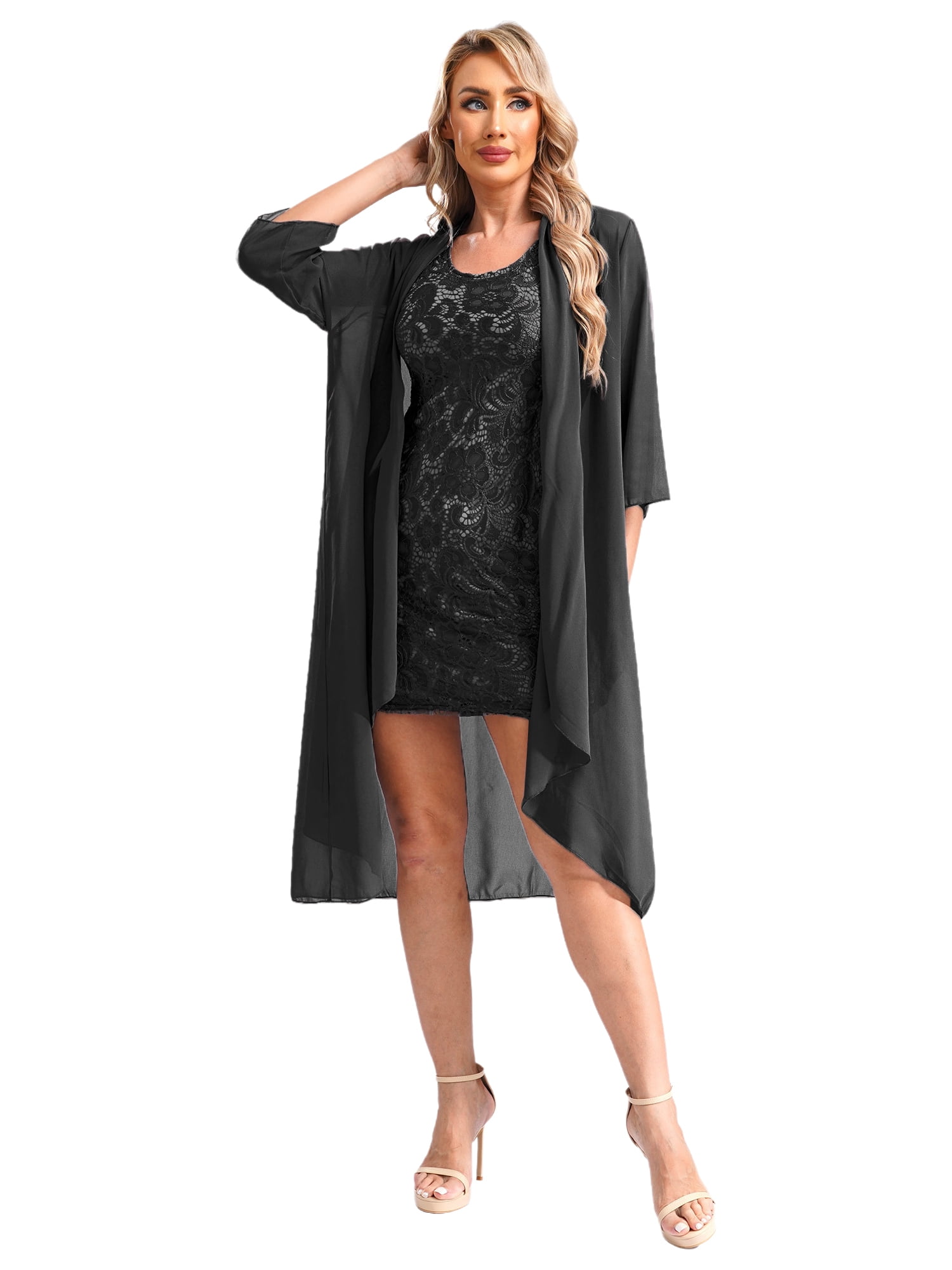 chinese dress ladies Giselle Leavers Lace Robe coat cover up in ivory main image 1
