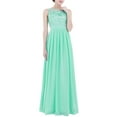 thumbnail image 1 of Alvivi Womens Embroidered Chiffon Mesh Splice Wedding Bridesmaid Prom Dress Long Maxi Evening Gown Turquoise 12, 1 of 7