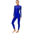 thumbnail image 1 of Alvivi Womens Long Sleeve Gymnastics Leotard Dance One Piece Figure Ice Skating Jumpsuit Dancewear Blue L, 1 of 7